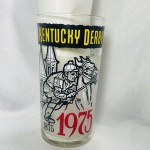 Vintage Kentucky Derby Churchill Downs History of Winners Drinking Libbey Glass